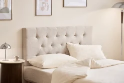 Nia sengegavl 180x63 cm i beige tekstil