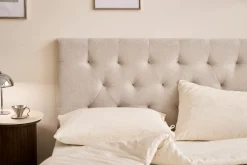 Nia sengegavl 180x63 cm i beige tekstil