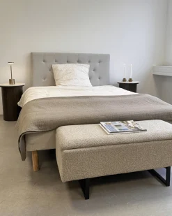 Nia sengegavl 140x63 cm i beige tekstil