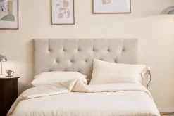 Nia sengegavl 140x63 cm i beige tekstil