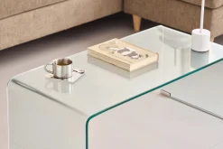 Nicole glas sofabord 95x45x35 cm