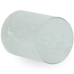 Nina glas fyrfadsstage hvid 10 cm