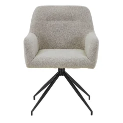 Ofelia Spisebordsstol - Beige Boucle Med Drejefunktion 360 Grader