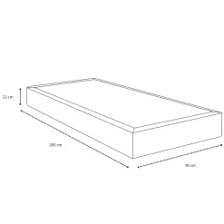 Premium boxmadras seng i beige 180x200 cm med 7 cm topmadras i memoryskum ekskl. ben