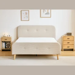 Premium Christian seng i beige 180x200 cm inkl. sengelameller og madrasser