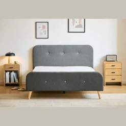 Premium Christian seng i grå 140x200 cm inkl. sengelameller og madrasser