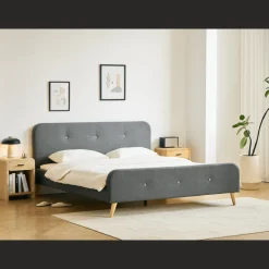 Premium Christian seng i grå 180x200 cm inkl. sengelameller og madrasser