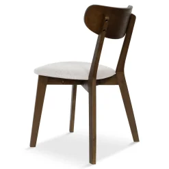 Rory spisebordsstol - Træstol i røget eg med polstret sæde