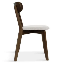 Rory spisebordsstol - Træstol i røget eg med polstret sæde