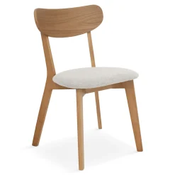Rory spisebordsstol - Træstol i eg med polstret sæde