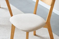 Rory spisebordsstol - Træstol i eg med polstret sæde