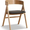 Samantha træstol i eg med sort PU sæde