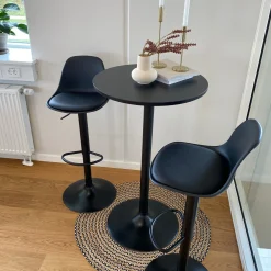 Sandie barstol med justerbar højde - sort plast