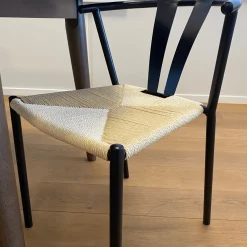 Shila spisebordsstol sort med flet