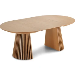 Spisebordssæt - Lewis lamel spisebord Ø120 cm med udtræk i egefiner + 6 x Madison spisebordsstole i eg