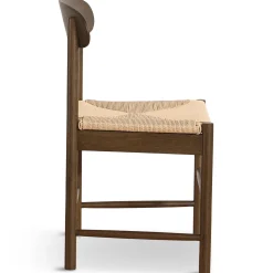 Spisebordssæt - Lewis lamel spisebord Ø120 cm med udtræk i røget egefiner + 6 x Madison spisebordsstole i røget eg med fletsæde