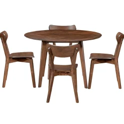 Spisebordssæt - Miles rundt spisebord Ø120 cm (Røget Egefiner) + 4x Rory spisebordsstole i røget egelook