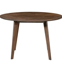 Spisebordssæt - Miles rundt spisebord Ø120 cm (Røget Egefiner) + 4x Rory spisebordsstole i røget egelook