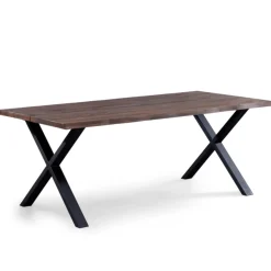 Spisebordssæt - Susan plankebord i røget eg 200 cm + 6 x Bella spisebordsstol i røget egelook med fletsæde