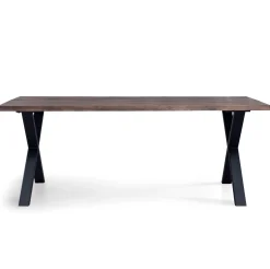 Spisebordssæt - Susan plankebord i røget eg 200 cm + 6 x Bella spisebordsstol i røget egelook med fletsæde