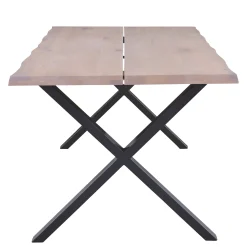 Susan plankebord - 200x95 cm - i hvidolieret eg med krydsben - (Forberedt til tillægsplader)