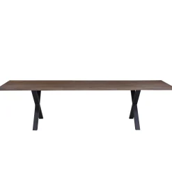 Susan plankebord - 300x95 cm - i smoked eg med krydsben - (Forberedt til tillægsplader)