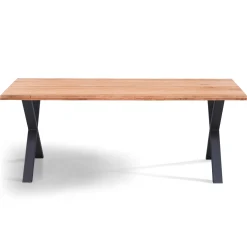 Susan plankebord - 200x95 cm - naturligt olieret eg med krydsben (Forberedt til tillægsplader)