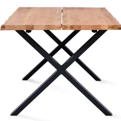 Susan plankebord - 200x95 cm - naturligt olieret eg med krydsben (Forberedt til tillægsplader)