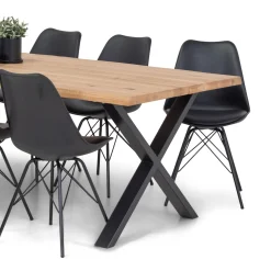 Susan plankebord - 240x95 cm - naturligt olieret eg med krydsben (Forberedt til tillægsplader)