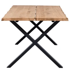 Susan plankebord - 240x95 cm - naturligt olieret eg med krydsben (Forberedt til tillægsplader)