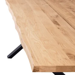 Susan plankebord - 240x95 cm - naturligt olieret eg med krydsben (Forberedt til tillægsplader)