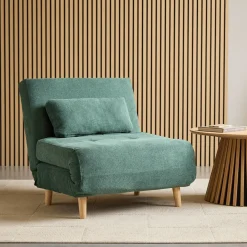 Thalia foldbar sovesofa i grøn tekstil