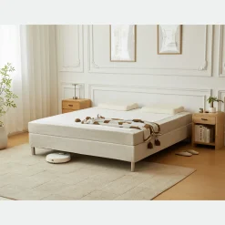 Theodor kontinentalseng i beige 180x200 cm inkl. chrome ben